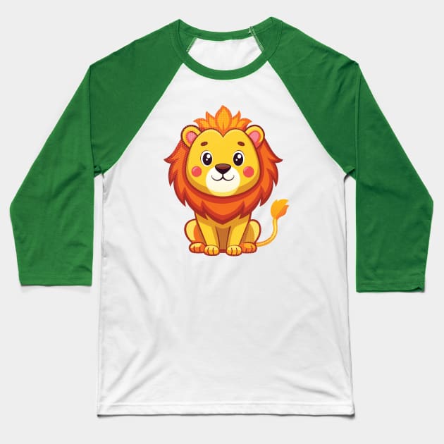 Cute Lion Baseball T-Shirt by Surrealcoin777